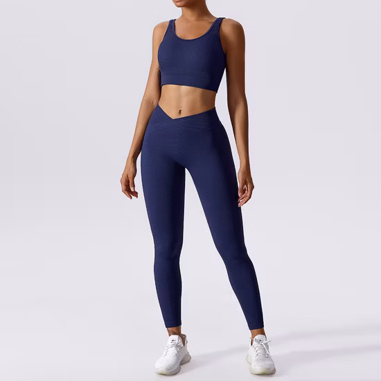 Abbigliamento yoga da donna, tuta sportiva, palestra, abbigliamento da allenamento senza cuciture, abbigliamento sportivo da donna, abbigliamento fitness con coulisse, leggings sportivi
