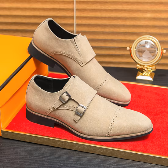 Scarpe da monaco da uomo Scarpe eleganti con fibbia singola Mocassini Slip on in pelle di coccodrillo Scarpe classiche oxford formali Esg13990